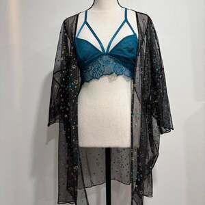 Hot topic black sheer robe
